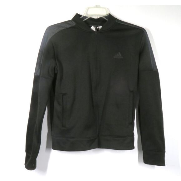 Adidas Black Long Sleeve Zip Up Warm Up Jacket Mens M - Picture 2 of 3